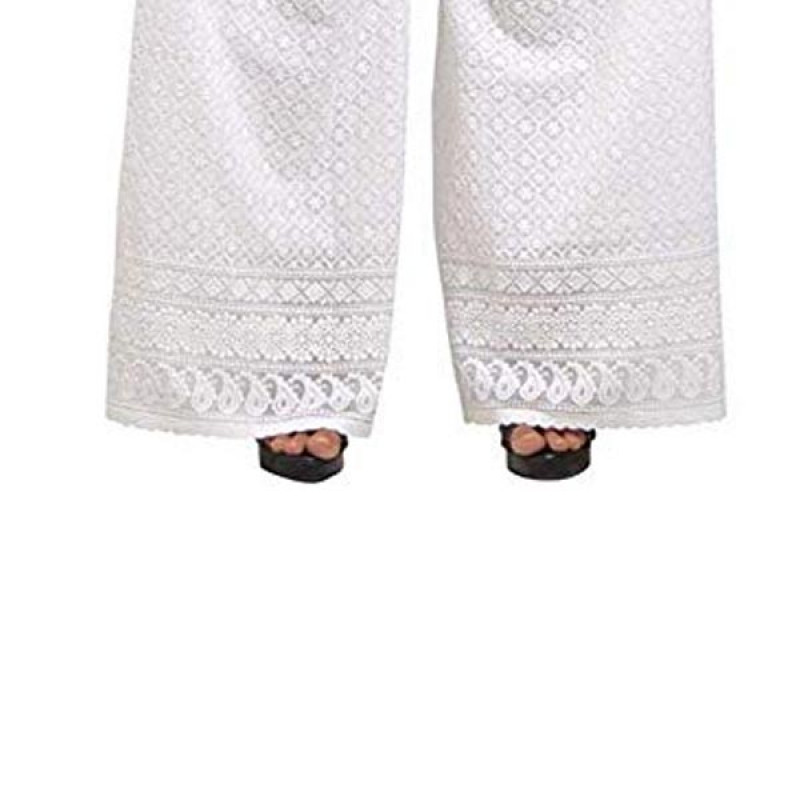 Women's White Coloured Palazzo Pants